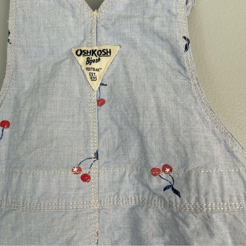 Baby OshKosh B'Gosh Girl's Denim Cherry Overall Dress Size 3T - Picture 6 of 10
